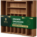 Silverware Drawer Organizer, Brown Bamboo (9 Slots)