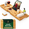 Foldable Bathtub Caddy Tray, Natural